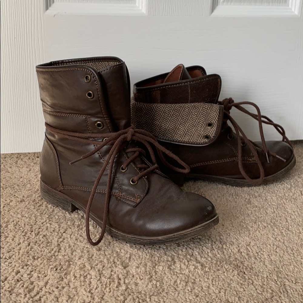 Edgy Brown Leather Booties